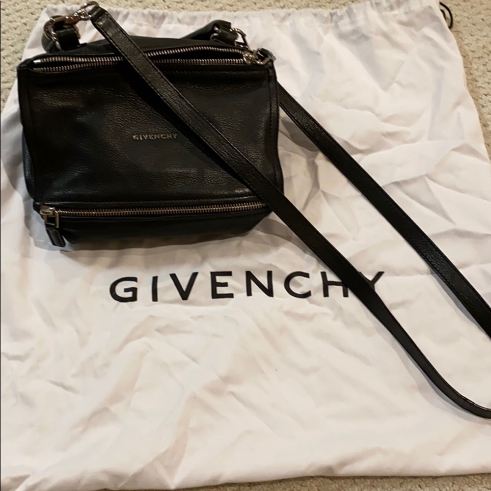 Givenchy small pandora bag black grained leather